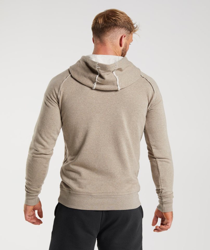 Men's Gymshark Legacy Hoodie Beige | CA 5D0NA1